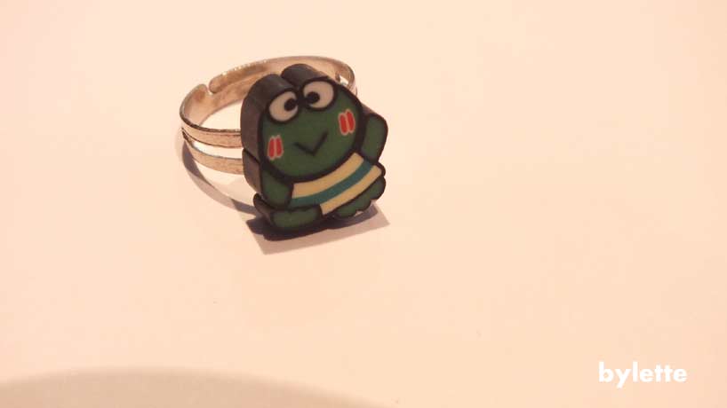 Children ring adjustable fimo frog